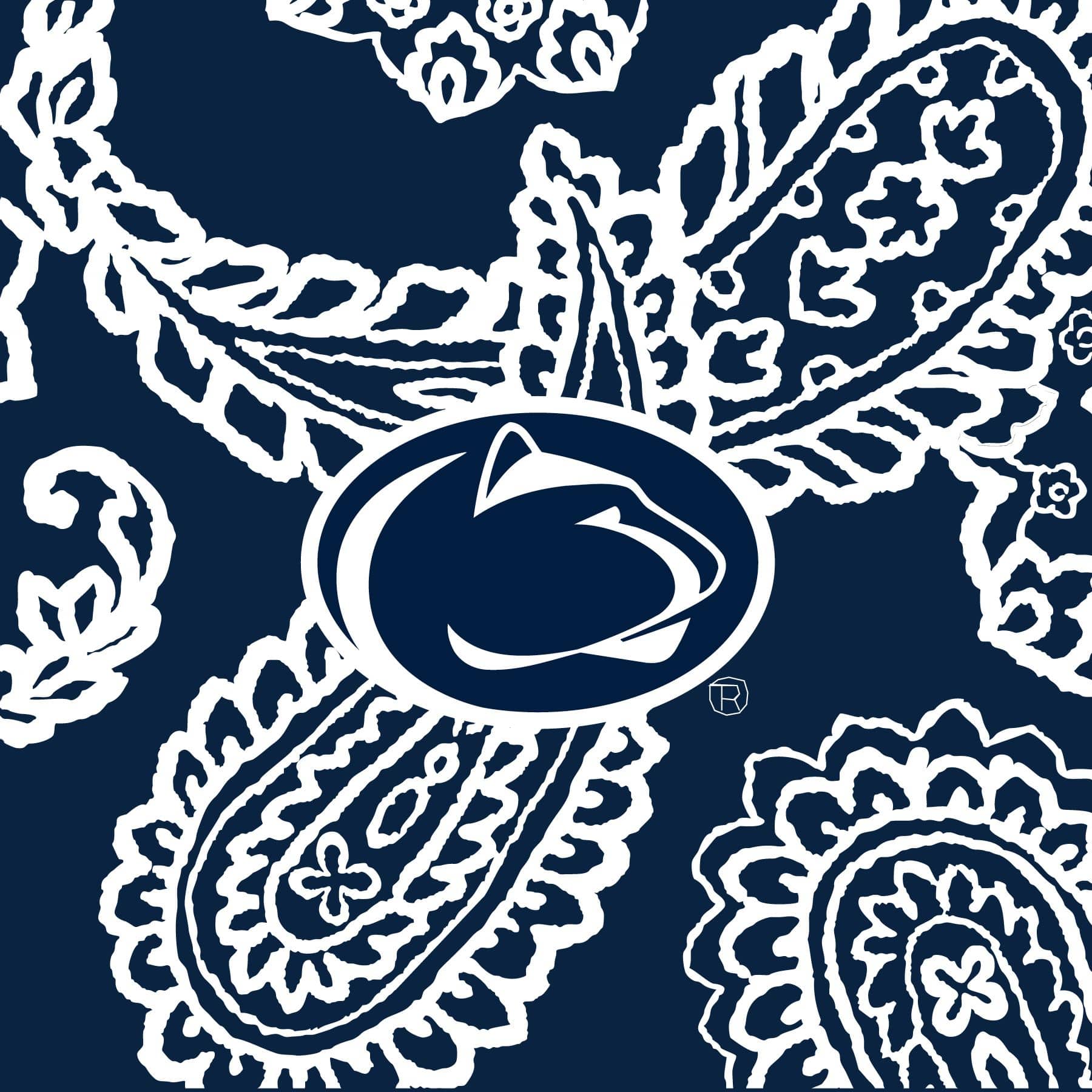 Collegiate Plush XL Throw Blanket Navy/white bandana with penn state university logo in Fleece - Image 2