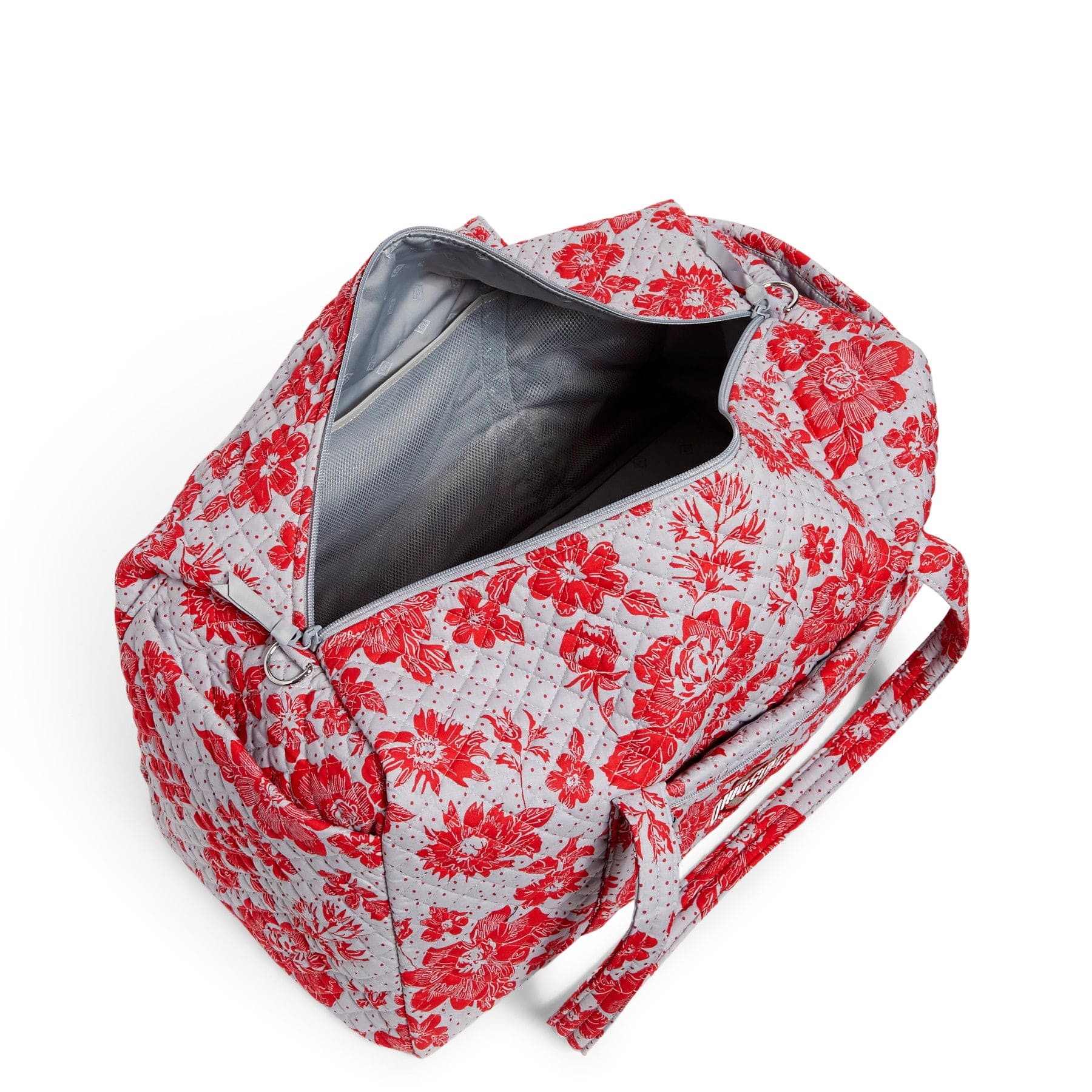 Collegiate Large Travel Duffel Bag Gray/red rain garden with the ohio state university logo in Cotton - Image 3