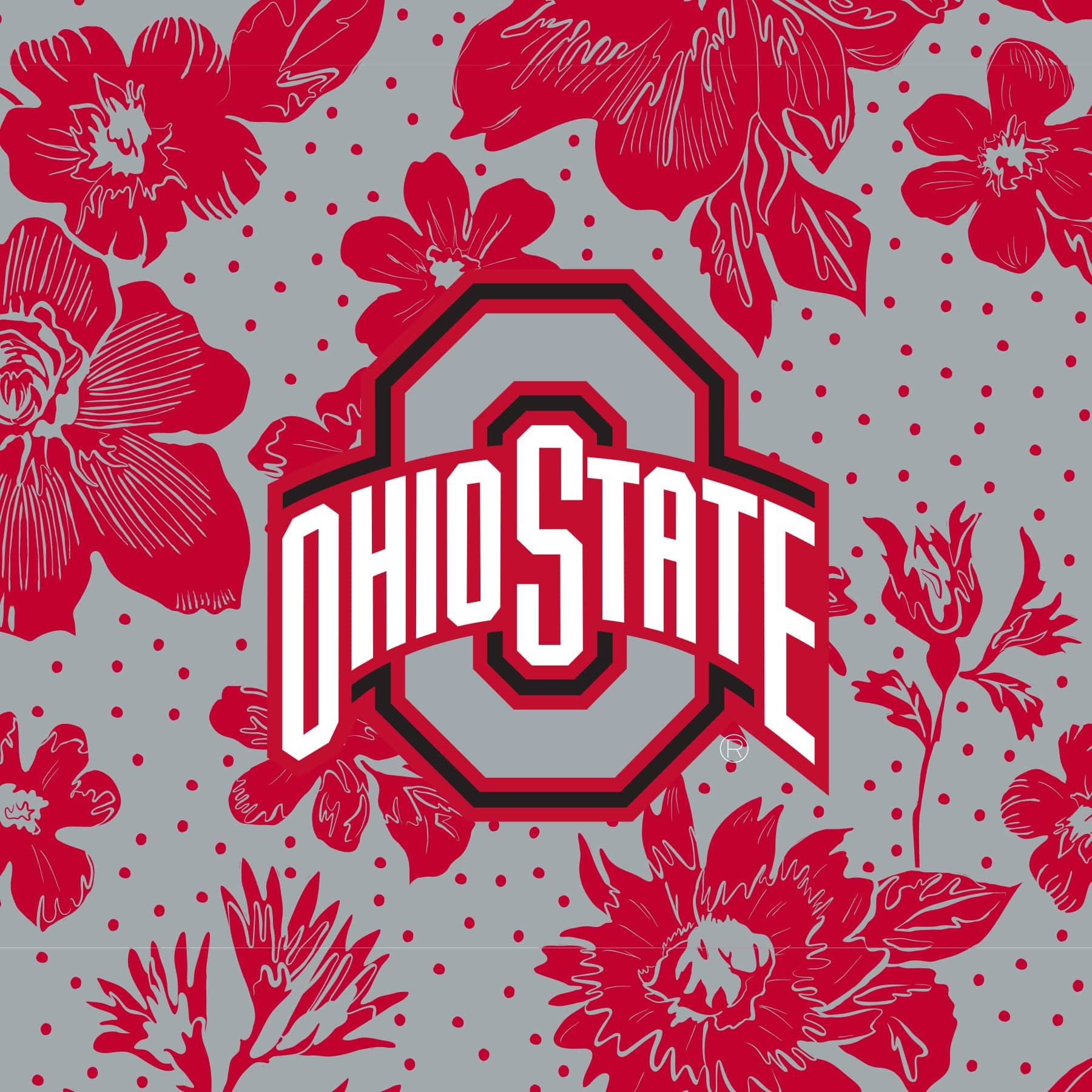 Collegiate Large Travel Duffel Bag Gray/red rain garden with the ohio state university logo in Cotton - Image 4