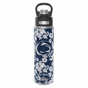 Tervis 24oz Wide Mouth Bottle Navy/white rain garden with penn state university in Stainless steel