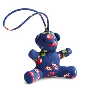 Bitty Bear Bag Charm Cherry picking in Premium cotton
