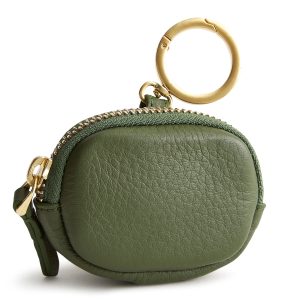 Bag Charm for AirPods Bronze Green in Leather