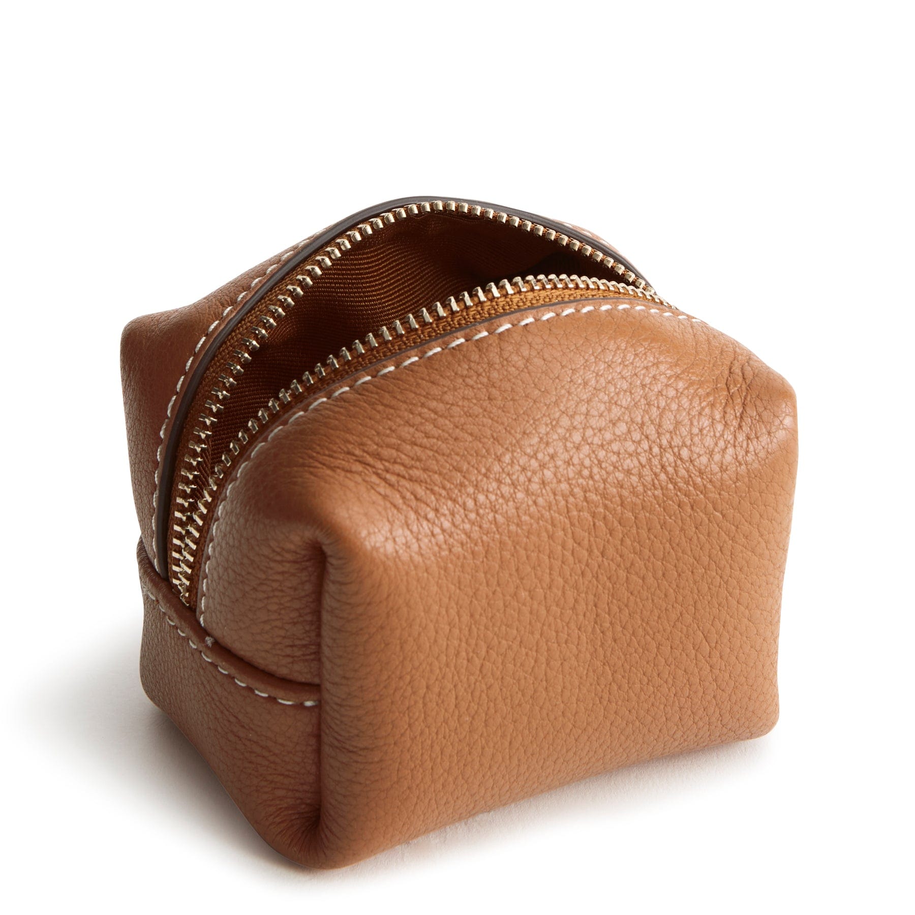 Mini Cosmetic Bag Roasted Pecan in Leather - Image 2