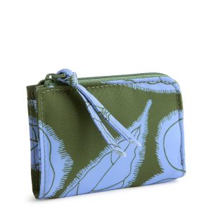 Zip Card Pouch Appliqu�� floral in Nylon