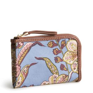 Zip Card Pouch Begonia fields in Oxford canvas