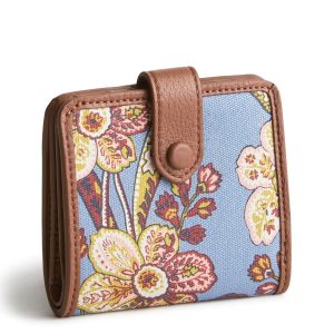 Small Tab Wallet Begonia fields in Oxford canvas