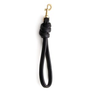 Knotted Key Chain Moonless Night in Leather