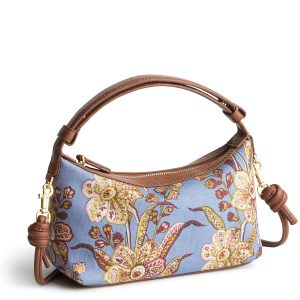 Roxbury Crescent Crossbody Begonia fields in Oxford canvas