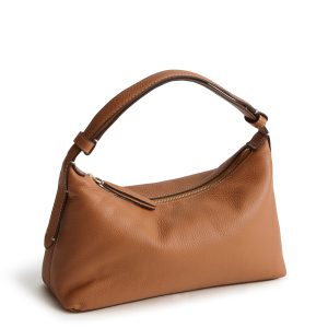 Roxbury Crescent Shoulder Bag Roasted Pecan in Leather