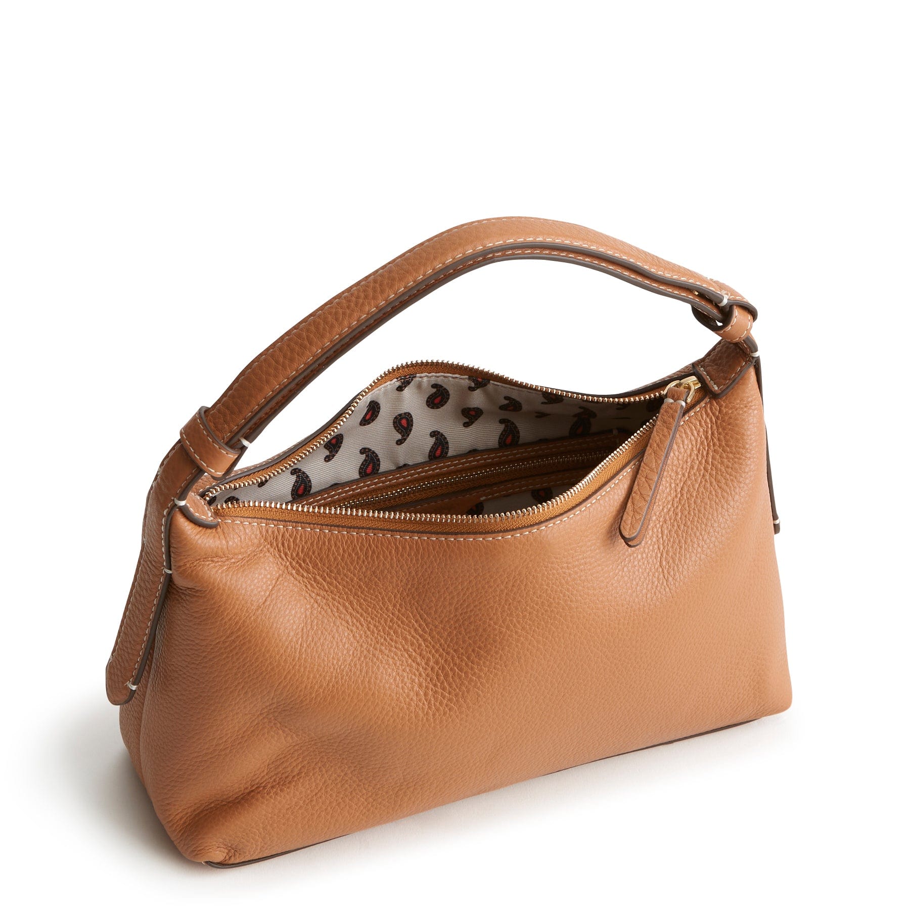 Roxbury Crescent Shoulder Bag Roasted Pecan in Leather - Image 5