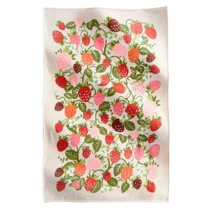 Plush Throw Blanket Strawberry vines in Fleece