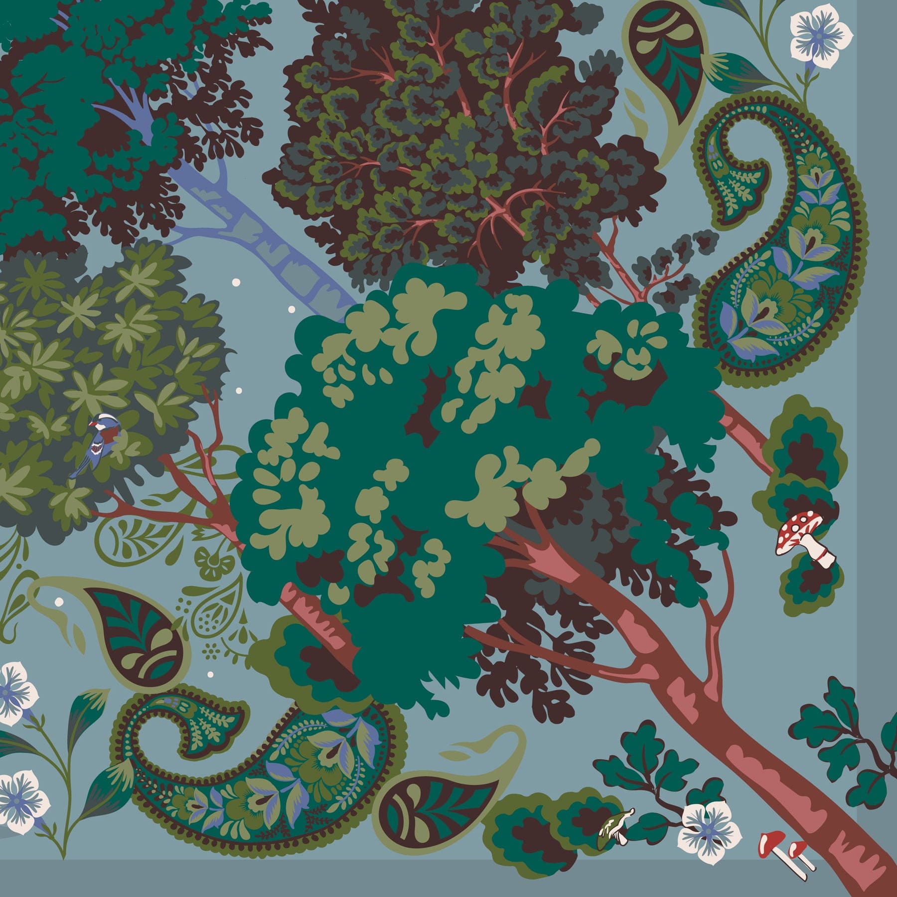 Mini Umbrella Serene forest landscape - Image 3