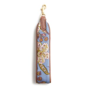 Wide Key Chain Begonia fields in Oxford canvas