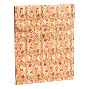 Small Envelope Tech Sleeve Curly tulips in Leather