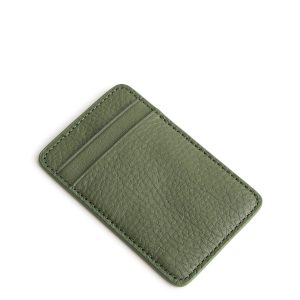 Adhesive Phone Wallet Bronze Green in Leather
