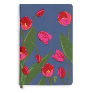 Fabric Journal Tulips on quiet harbor