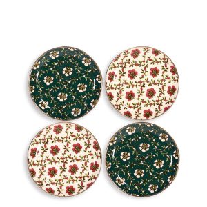 Ceramic Coaster Set Mistletoe lattice