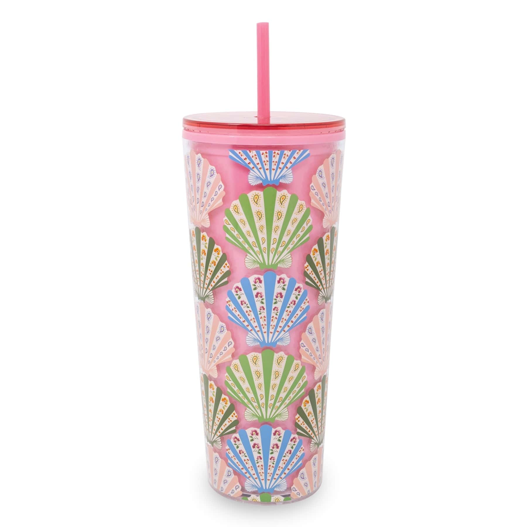 Tumbler with Straw Cottage shells in Acrylic