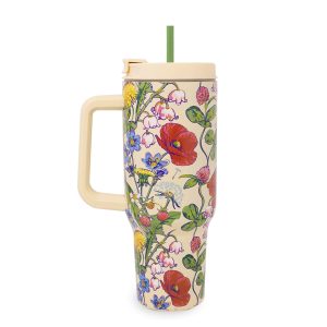 Stainless Steel XL Tumbler w/Handle All the pretty wildflowers in Stainless steel