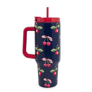 Stainless Steel XL Tumbler w/Handle Cherry picking in Stainless steel