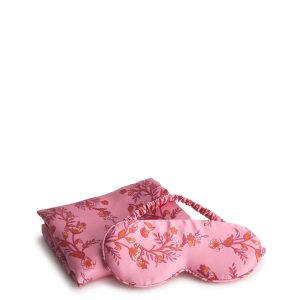 Silk Pillow Case & Sleep Mask Set Flourishing garden ogee