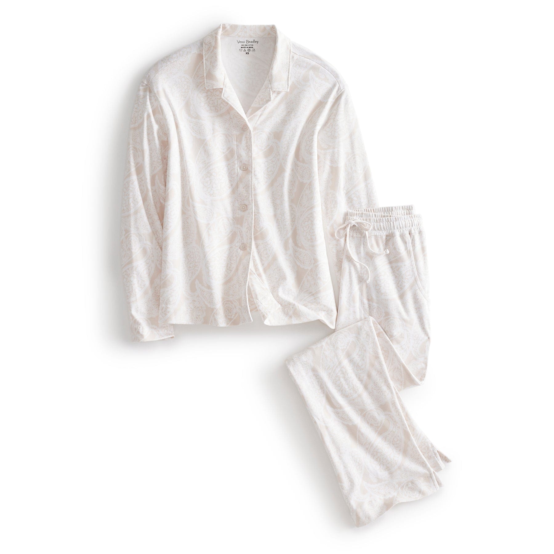 Long-Sleeved Pajama Set Paisley key pumice stone in Cotton
