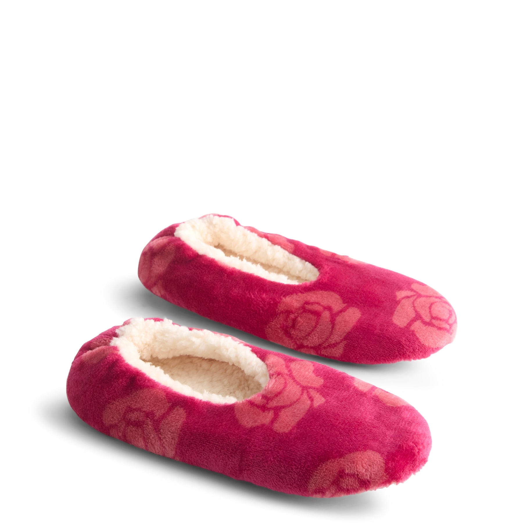 Fleece Slipper Socks Roses vivacious in Fleece