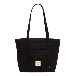 Collegiate Small Vera Tote Black with university of tennessee in Cotton