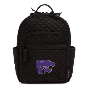 Collegiate Small Backpack Black with kansas state university in Cotton