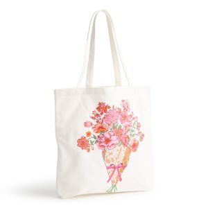 Vera Bradley Foundation Woodlark Tote Flourishing garden bouquet in Cotton