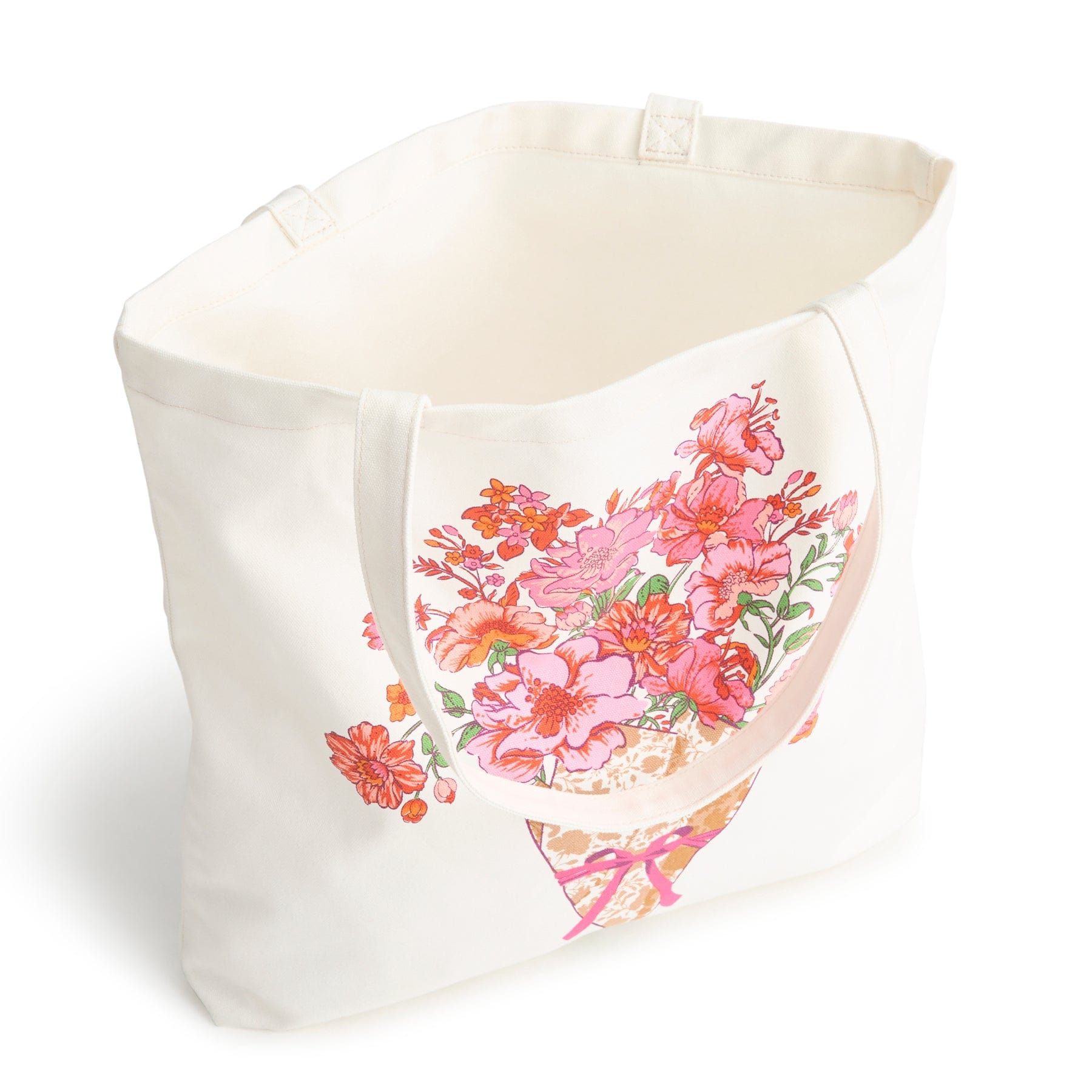 Vera Bradley Foundation Woodlark Tote Flourishing garden bouquet in Cotton - Image 3