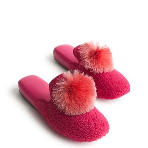 Wicked Pom Slippers Positively pink & peach blossom