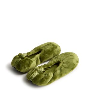 Travel Slippers Cedar green in Fleece