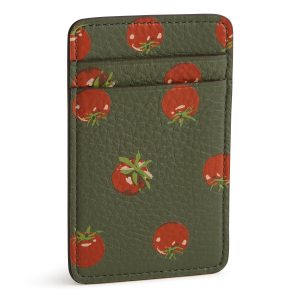 Adhesive Phone Wallet Tiny tomatoes in Leather