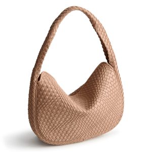 Tifton Shoulder Bag Warm taupe in Woven faux leather