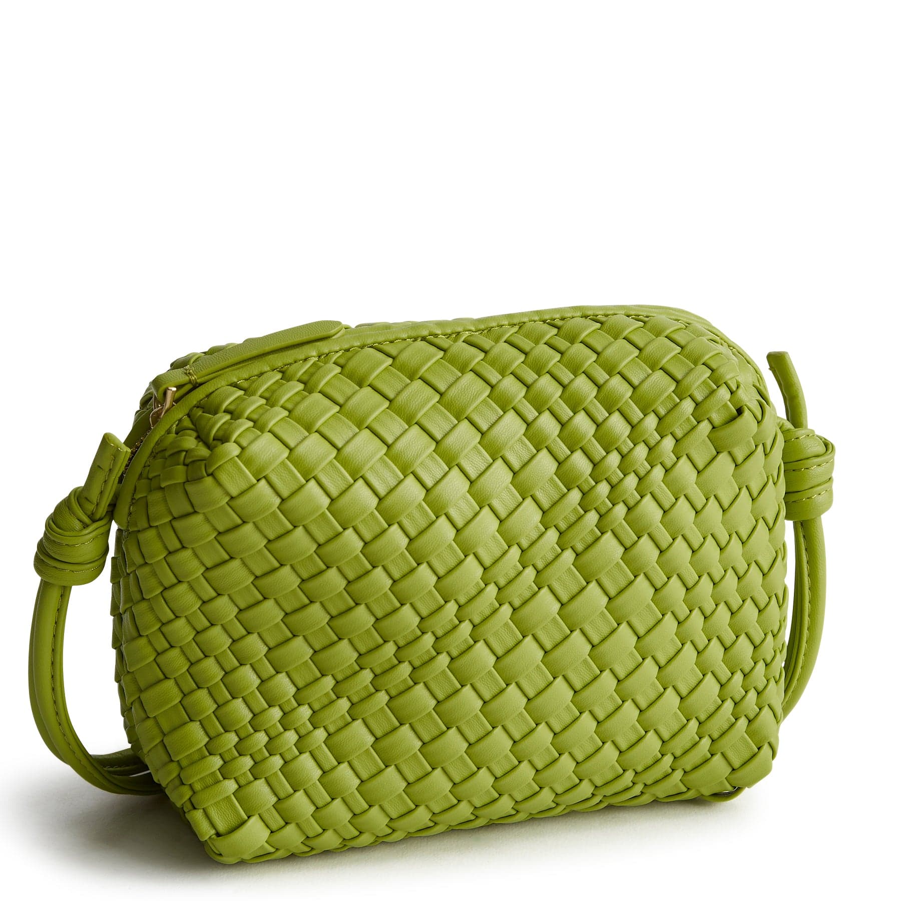 Blake Crossbody Spinach Green in Woven faux leather