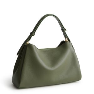 Frazier Shoulder Bag Bronze Green in Leather