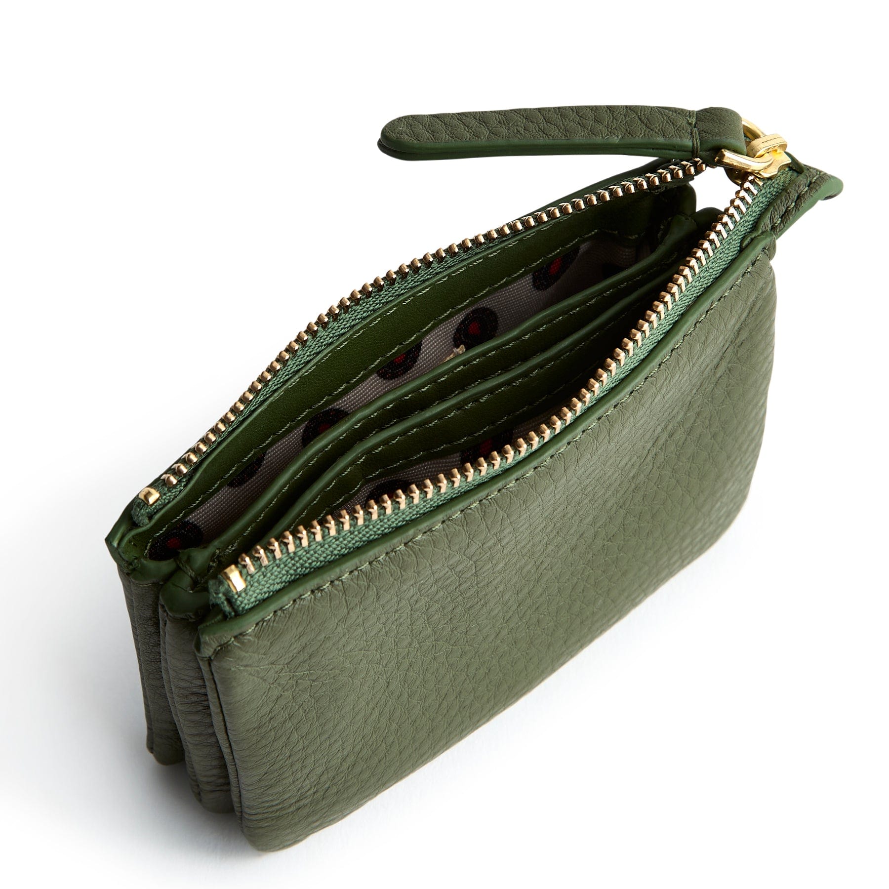 Accordion Card Case Bronze Green in Leather - Image 2