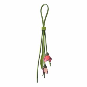 Pink Tulips Bag Charm Pink tulip in Faux leather