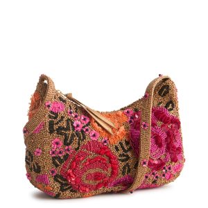 Mini Roxbury Crescent Shoulder Bag Coming up roses in Beaded