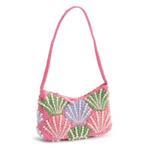 Mini Roxbury Crescent Shoulder Bag Cottage shells in Beaded