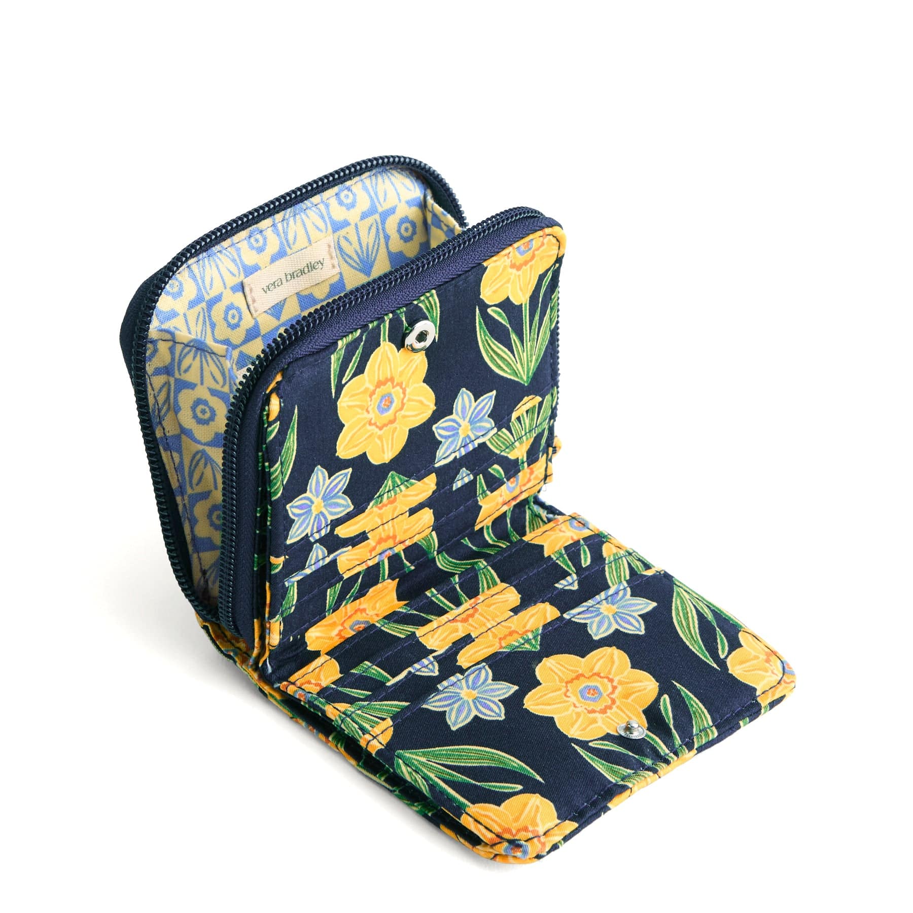 Small Zip-Around Wallet Daffodils in Premium cotton - Image 2