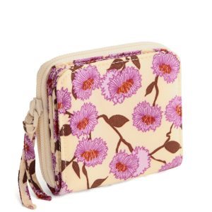 Small Zip-Around Wallet Stripey buttons in Nylon