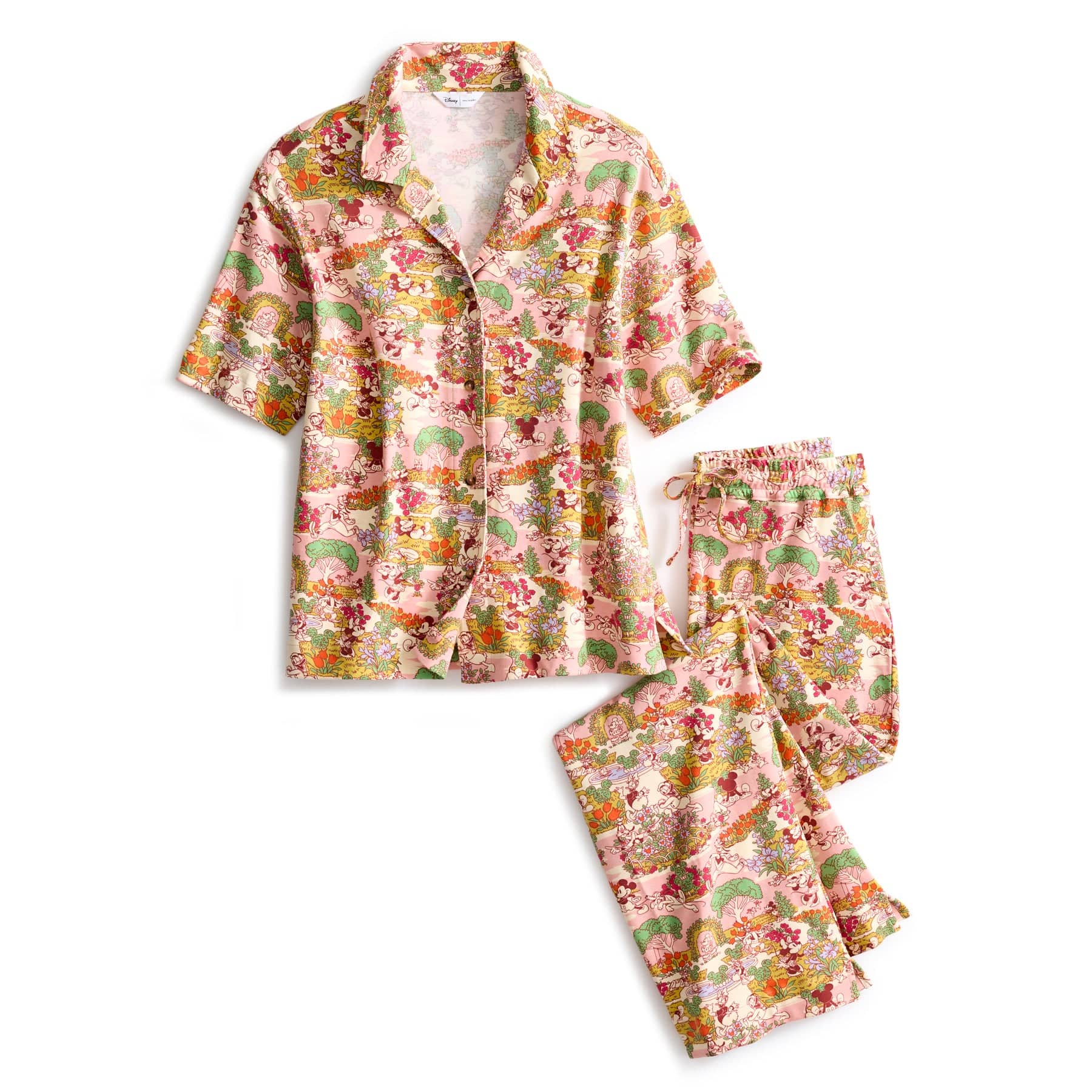 Disney Button-Down Pajama Set Mickey's promenade in Cotton