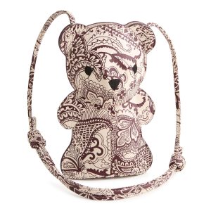 Classic Bear Crossbody Eclectic paisley cottage cream in Leather