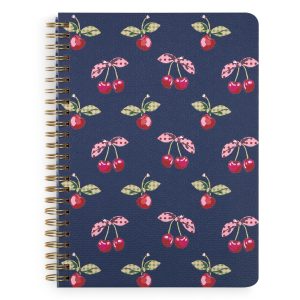 Small Spiral Notebook with Pockets Cherry picking