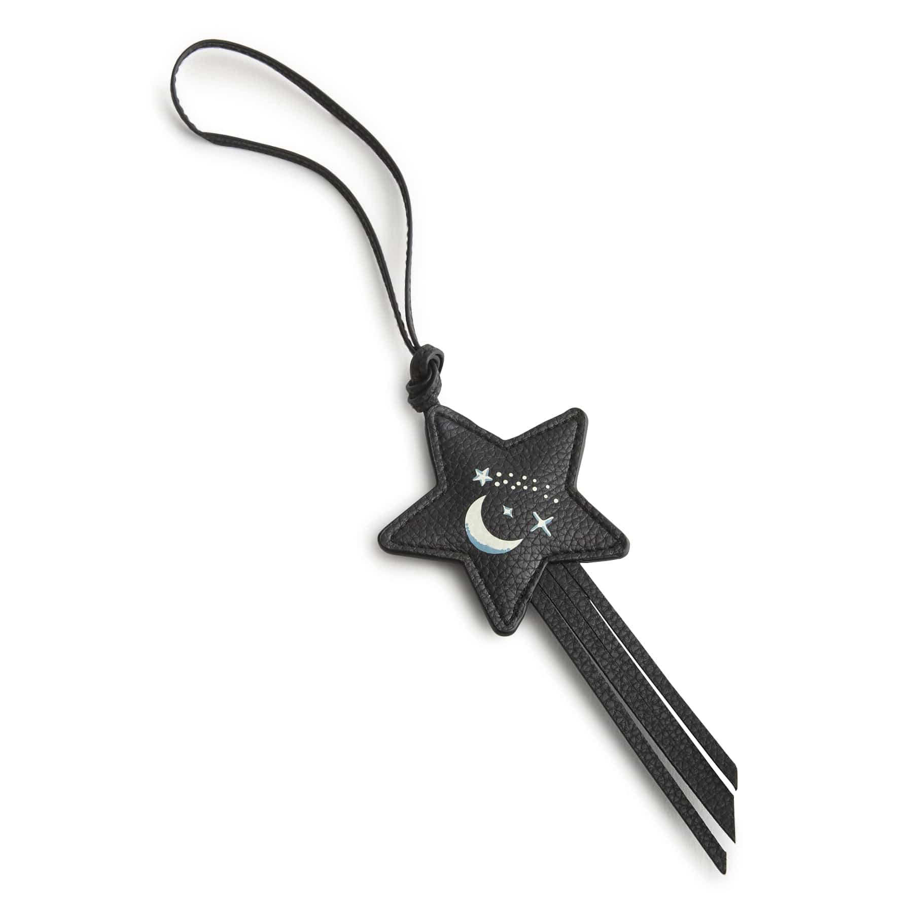 Shooting Star Bag Charm Starry moonless night in Faux leather