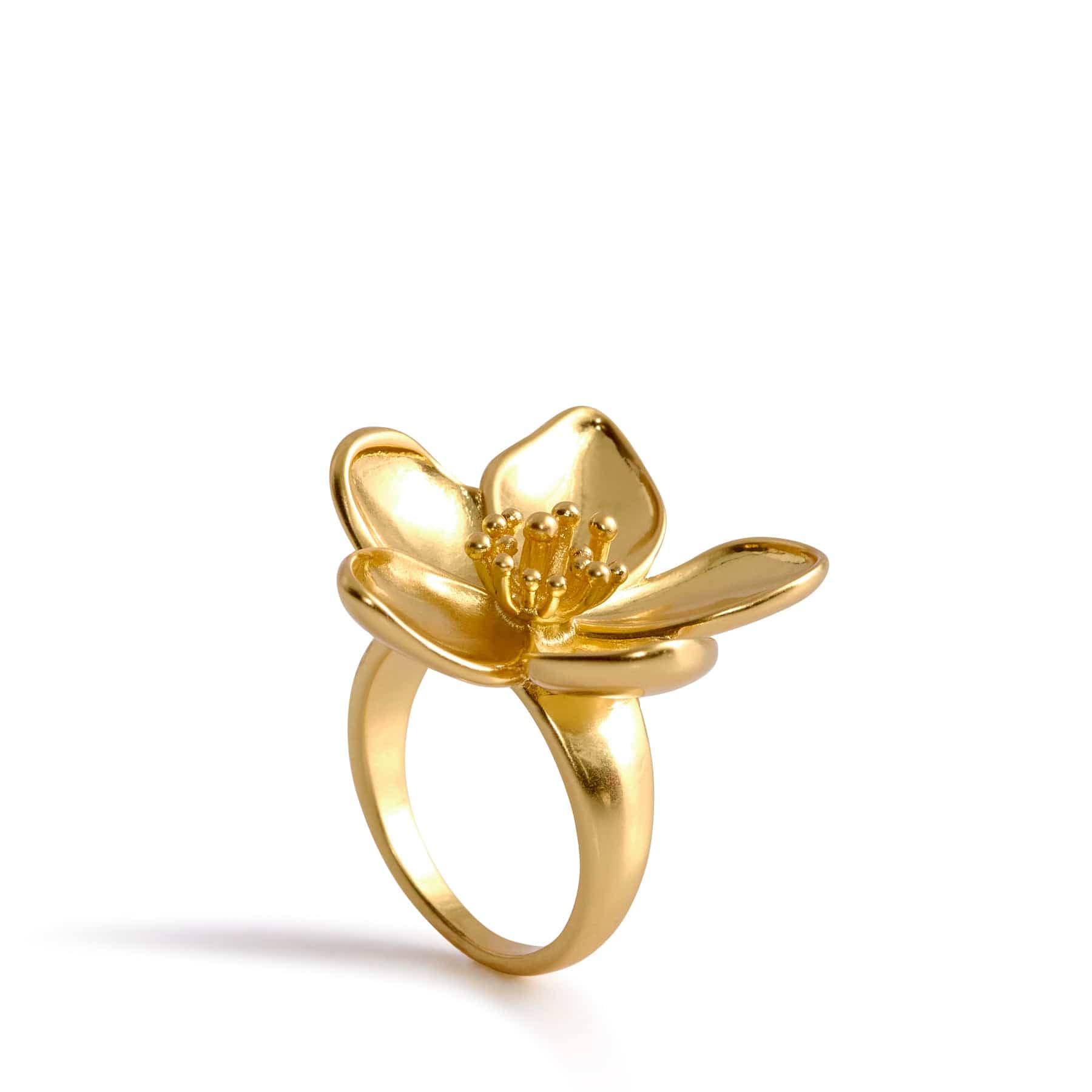 Flower Ring Satin Gold
