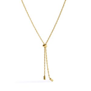 Slide Lariat Necklace Satin Gold