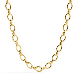 Mixed Chain Necklace Satin Gold